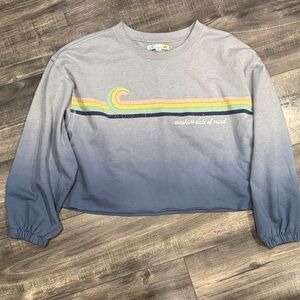 C&C California “Sunshine State of Mind” Cropped Oversized Sweatshirt size L